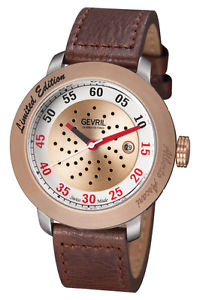 Gevril Men's Alberto Ascari Watch 1101 Limited Edition Rose-Gold Tone Leather