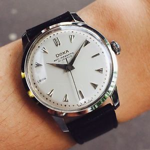 Vintage Rare Dead-Beat Seconds Doxa Mint Doctors Watch Swiss 1950's Serviced