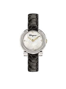 Ferragamo Women's FAP030016 GANCINO EVENING Diamonds MOP Dial Leather Watch