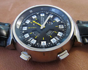 Louis Vuitton Tambour Spin Time 18k White Gold GMT 44 Q10C30 Men's Watch NICE
