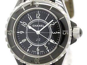 Polished CHANEL J12 Ceramic Leather Quartz Ladies Watch H0680 (BF111375)