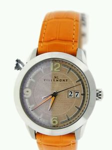 Villemont Men's Watch Aston R Big Date Automatic Stainless Steel Retails $5000!