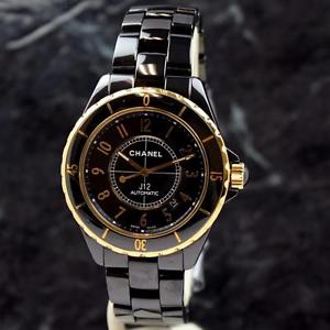 bnib Chanel J12 Automatic YELLOW GOLD / BLACK CERAMIC 42mm ~ H2129 ~ WARRANTY