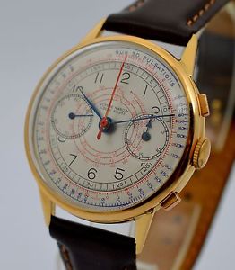 Vintage Ulysse Nardin  Chronograph 18kt Solid Gold Case