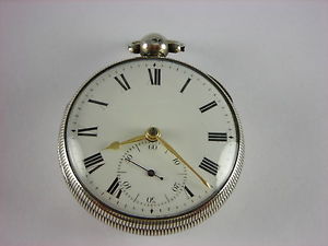 Antique original English Duplex Fusee Keywind pocket watch 1819 sterling case