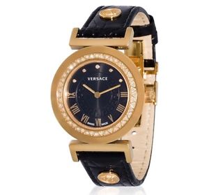 VERSACE WATCHES Orologio Vanity Donna, Diamanti E Pelle Di Vitello - Nero
