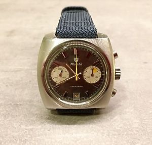 Vintage Nivada Taravana Chronograph 39mm Valjoux 7734 Original Swiss Mens Watch