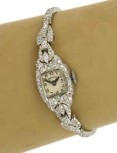 Hamilton Platinum 2.65ctw Diamond Mechanical Ladies Luxury Wrist Watch