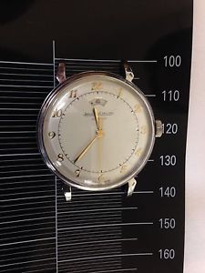 Vintage Jaeger Le Couture Power Reserve Steel Watch Automatic Late 1940-50s