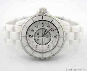 Chanel J12  Ladies Quartz 33mm Ceramic Diamond Mother of Pearl watch h2422