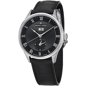 MAURICE LACROIX MASTERPIECE GMT MP6707-SS001-310 GENTS BLACK LEATHER 40MM WATCH