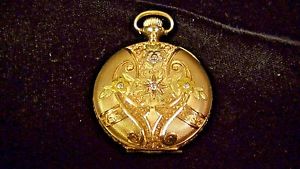 Fine 14kt Solid Gold Waltham Pocket Watch, O Size, Hunter Case, c. 1898