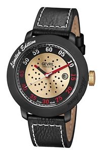 Gevril Men's 1102 Alberto Ascari Automatic Limited Edition Black Leather Watch