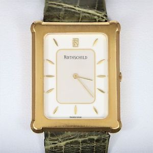 Vintage Mens Rothschild 18K Solid Yellow Gold Mechanic Hand Winding Wrist Watch