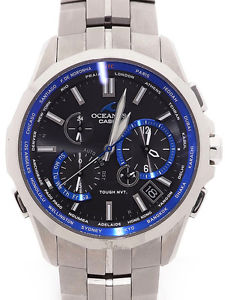 Used[AB] Watch Men CASIO Oceanus Manta OCW-S2400-1AJF Quartz Black x Blue H3T
