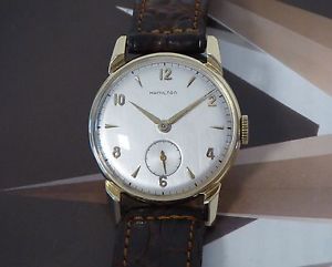 Vintage 1949 Solid 14K Men's Hamilton "Kirk" Manual Wristwatch 1 Year Warranty