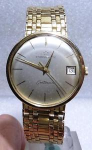 Eternamatic 9ct gold automatic and date and bracelet clean condition circa 1970
