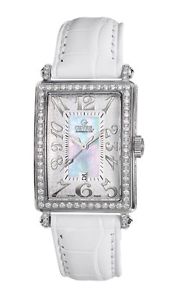 Gevril Women's 7249NL White Mother-of-Pearl Genuine Alligator DIAMOND Watch