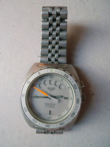 Vintage Heuer Regatta grey PVD Autavia Case Watch Uhr, Lemania 1345 Ref. 134.603