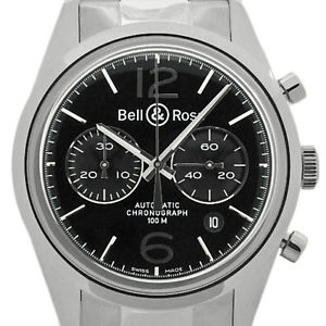 Used[A] Watch Men Bell & Ross Officers Black BR126-94-SP Self winding SS P7A