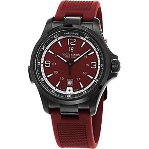Victorinox 241717 Swiss Army Men's Night Vision Red Rubber Strap Watch