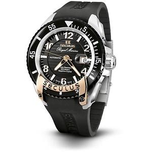 SECULUS MEN'S ROYAL MARINE FLAGSHIP 48MM AUTOMATIC WATCH 3441.7.2824 SIL SSR B