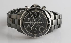 CHANEL J12  Ref. H0940 Black Ceramic Automatic Chronograph Wristwatch