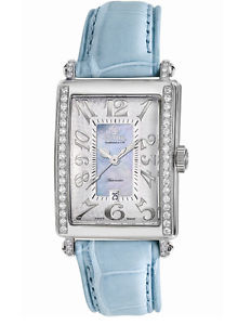 Gevril Women's 6207NE Glamour Automatic Diamond Blue MOP Dial Date Wristwatch