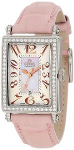 Gevril Women's 7248RL Avenue of Americas Mini Diamond Pink Leather Watch