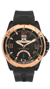 Yonger & Bresson Men's Watch YBH 8322-07 Black Dial Sub-second Date Leather