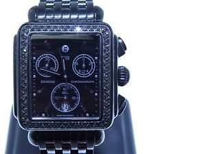MICHELE DECO MWW06A000679 BLACK DIAMOND CHRONOGRAPH QUARTZ WATCH