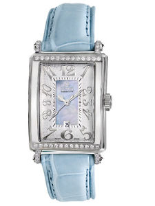 Gevril Women's 7247NT Avenue of Americas Mini  Diamonds Blue MOP Dial Date Watch