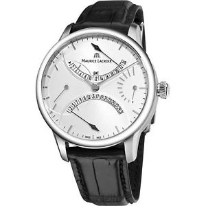 Maurice Lacroix MP6518-SS001-130-1 Mens MasterPiece Automatic GMT Genuine Alliga