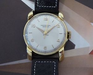 Vintage Men's 18K Universal Geneve Manual Wind 17 Jewels Wristwatch