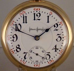 ILLINOIS BUNN SPECIAL 24j Open Face 18s RAILROAD POCKET WATCH 24 Jewels