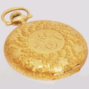 ORIGINAL ELGIN HEAVY 18K SOLID GOLD HUNTER POCKET WATCH W/ EXQUISITE ENGRAVING