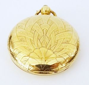 14K Yellow Gold Pocket Watch Swiss Made 18 size 109.7 gr Very Good Condition