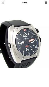 AUTHENTIC BELL&ROSS STEEL MARINE BR 02-92, 44mm/1000mm Rubber Band! AWESOME!!