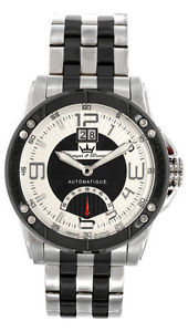 Yonger & Bresson Men's YBH 8322-19 M Automatic Black & Steel Date Wristwatch