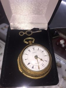 Antique Gold, Edward Prior, Fussee Key Wind Pocket Watch (With Outer Case & Key)