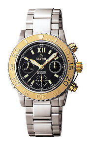 Gevril Men's 3107 Sea Cloud 18k Gold and Steel Chronograph Automatic Watch