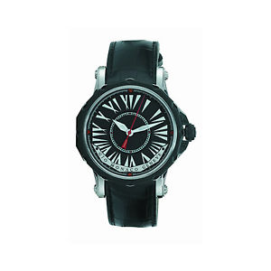 Gio Monaco Men's 671-A Hypnos Automatic Black Dial Alligator Leather Wristwatch