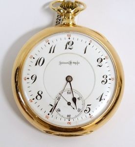 14k solid Gold ILLINOIS WATCH CO SANGAMO 23 j two tone Wavy Ribbon Movement USA