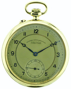 A Lange & Söhne Glashütte i/Sa. Herrentaschenuhr 585/14k Gold, seltene Offene TU