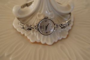 Vintage Hamilton 14k White Gold Diamond Antique Estate Ladies Watch