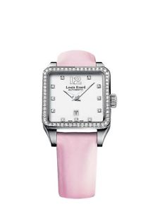 Louis Erard Women's 20700SE11.BDS60 Emotion Square Pink Satin Diamond Watch