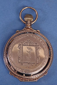 14K Rose Gold Box Hinged Hunter Cased Pocket Watch.
