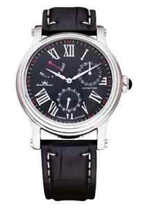 Yonger & Bresson Men's YBH 8302H-01 Automatic Black Leather Date Wristwatch