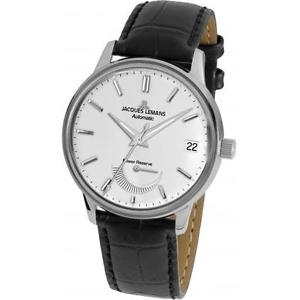 JACQUES LEMANS MEN'S RETRO CLASSIC 44MM LEATHER BAND AUTOMATIC WATCH N-222A