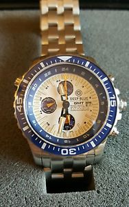 Deep Blue Valjoux 7754 GMT tritium divers watch